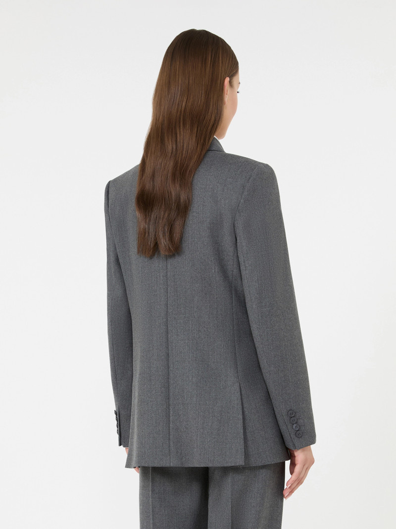 SCENICO Double-breasted wool flannel blazer - MEDIUM GREY 4