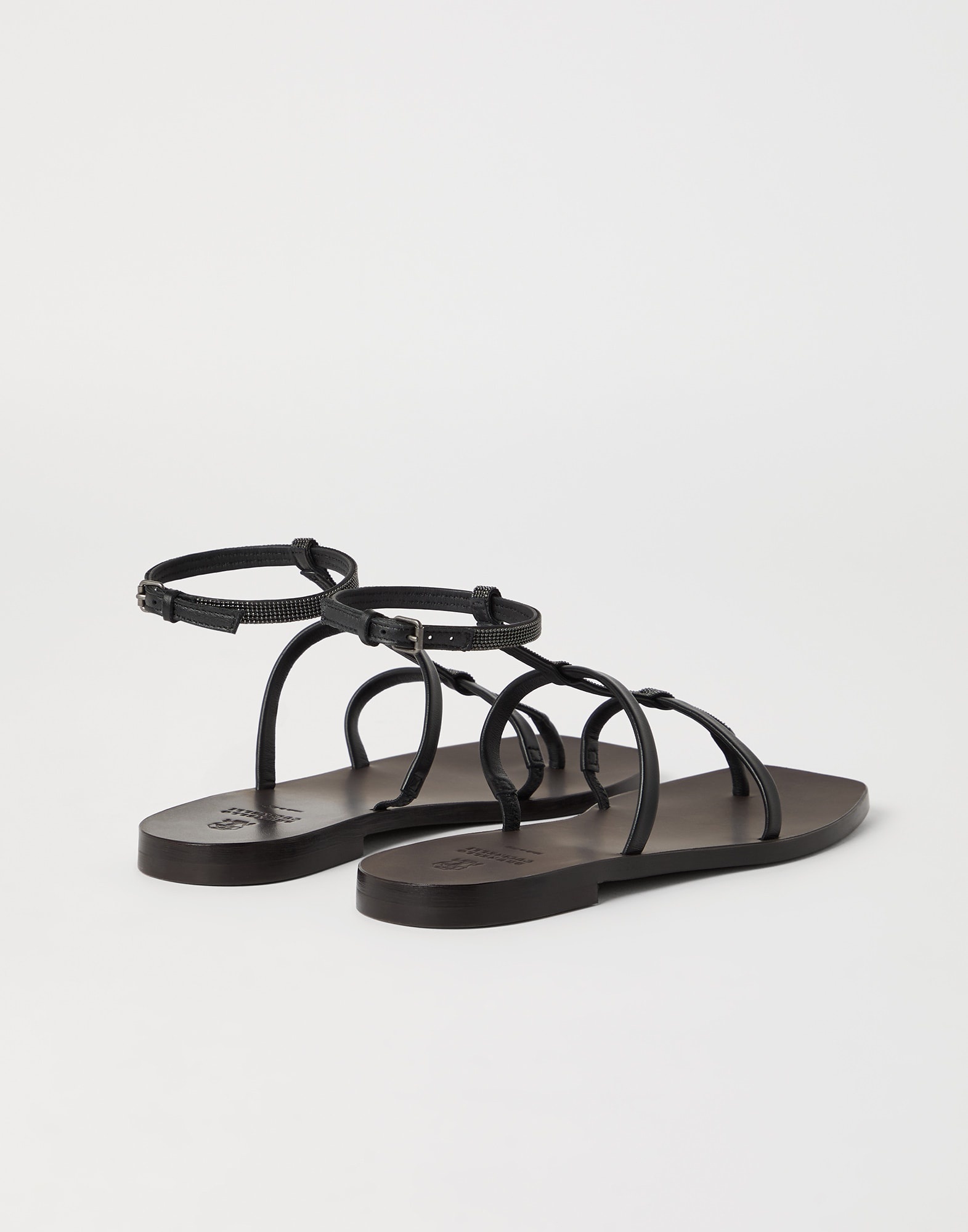 Nappa leather sandals with precious strap - 2