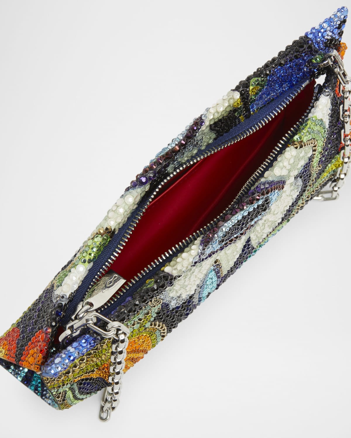 Loubi54 Small Shoulder Bag in Flower Strass Naplak Leather - 4