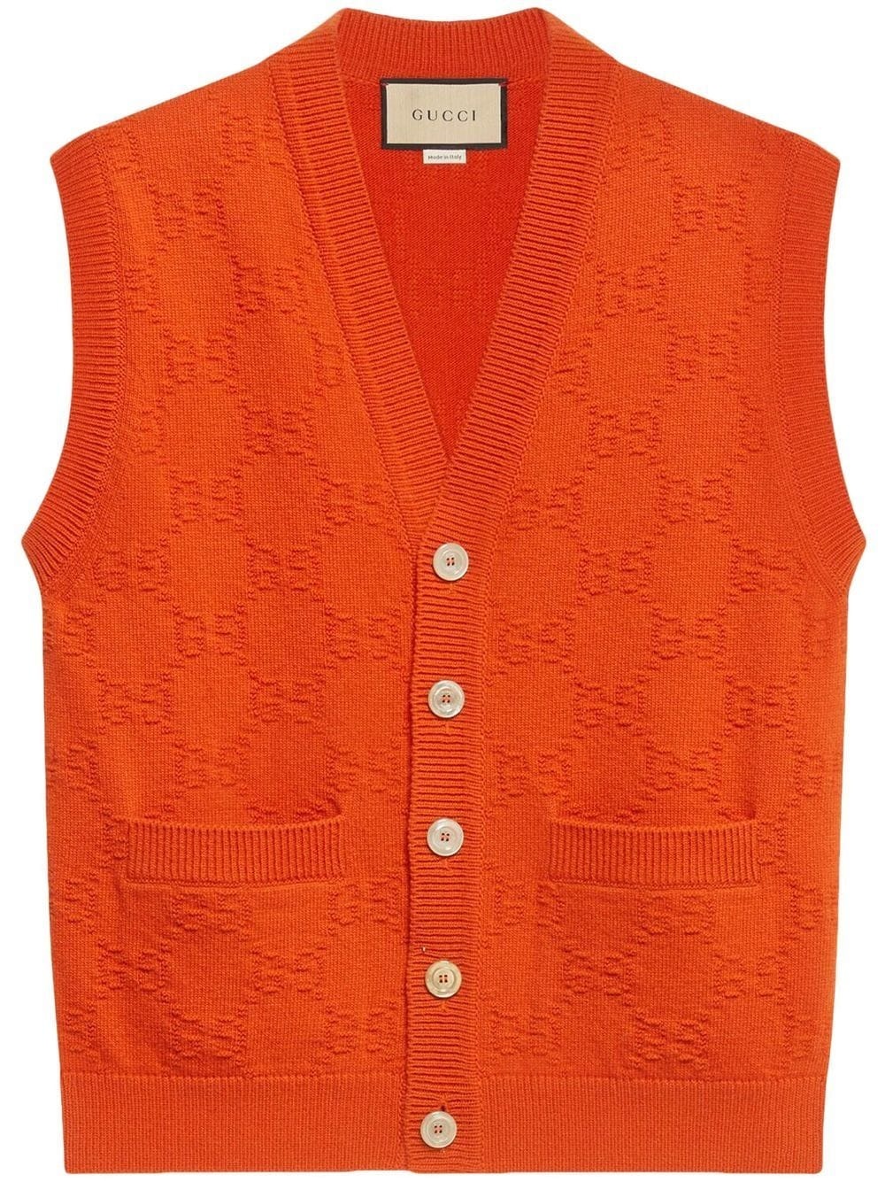 GG-motif knit vest - 1