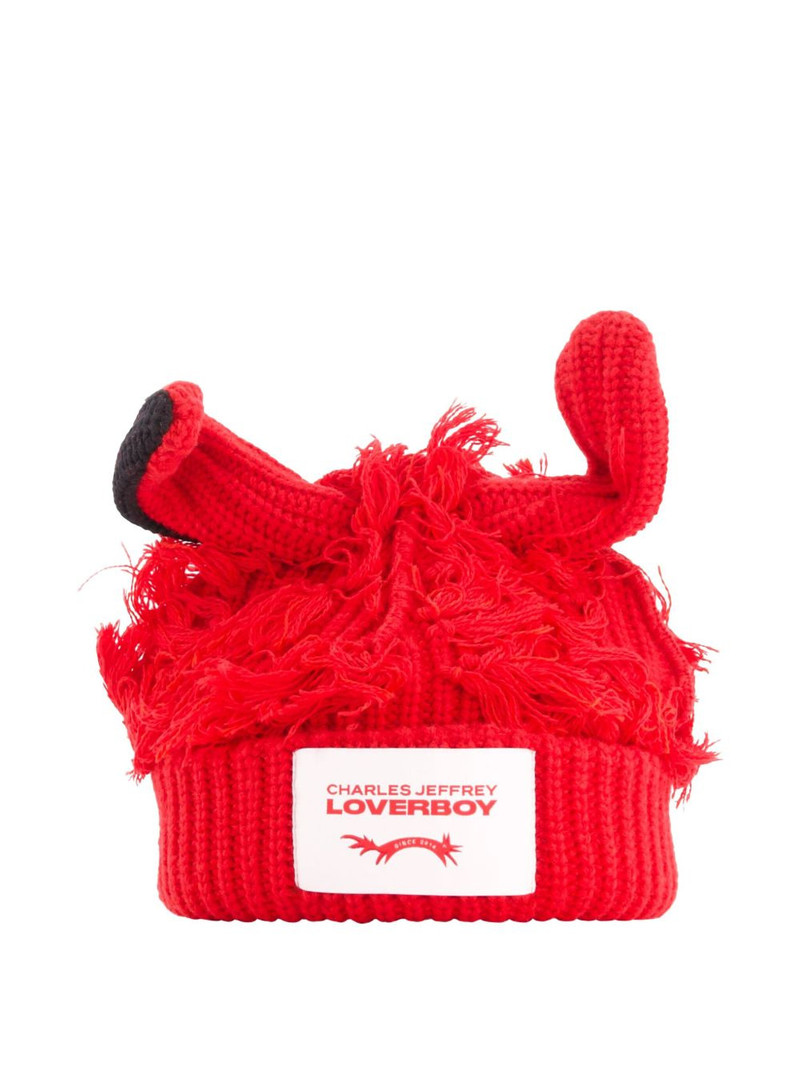 shaggy-ears ribbed hat 1