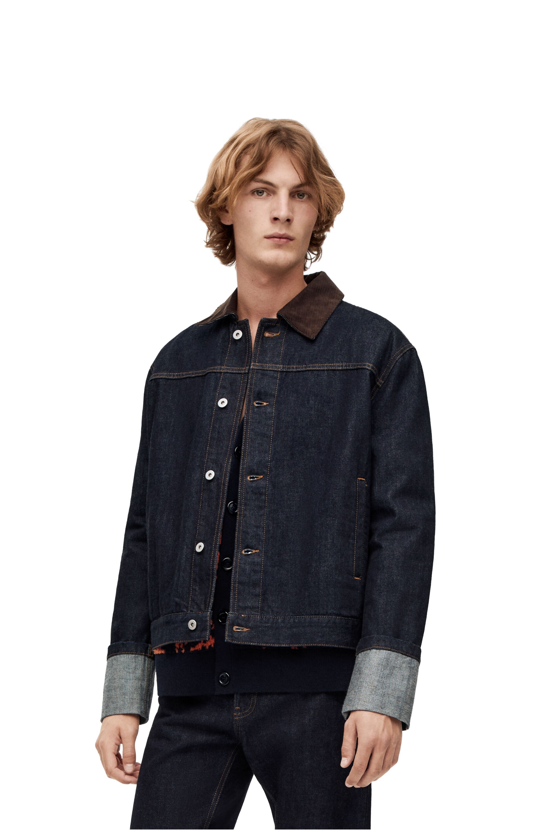 Fisherman turn-up jacket in denim - 3