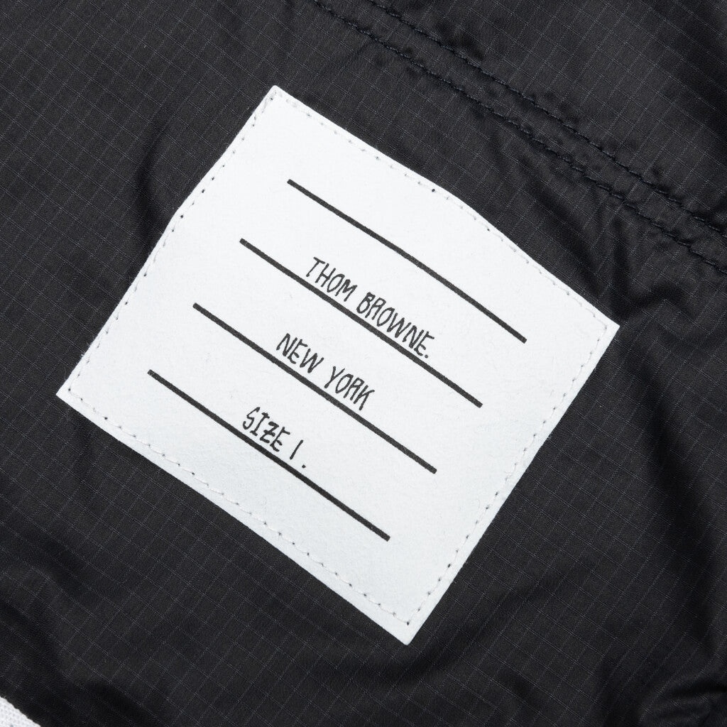 THOM BROWNE TRACK SHORTS W/ JERSEY LINING IN QUILTED RIPSTOP - NAVY - 5