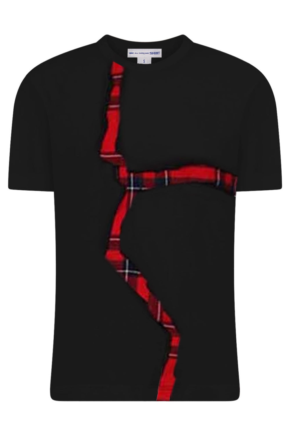 T-SHIRT WITH UNDERLAY RED CROSS | BLACK - 1