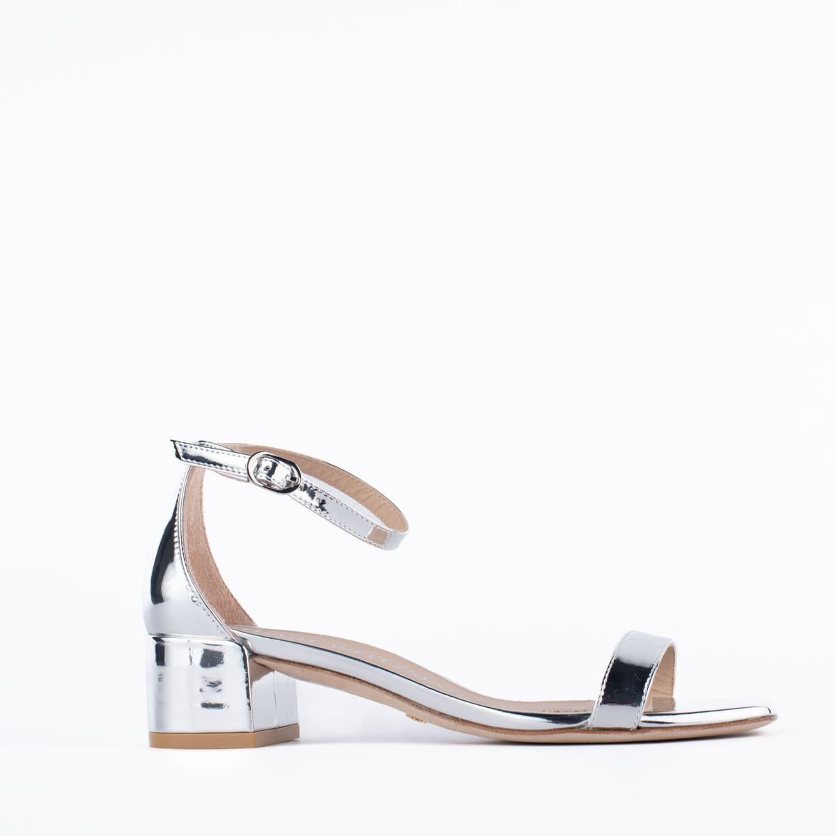 STUART WEITZMAN SILVER LEATHER SANDAL - 1