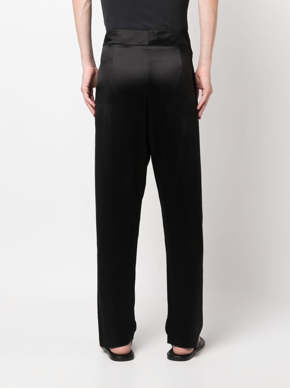 buttoned silk tapered trousers - 4