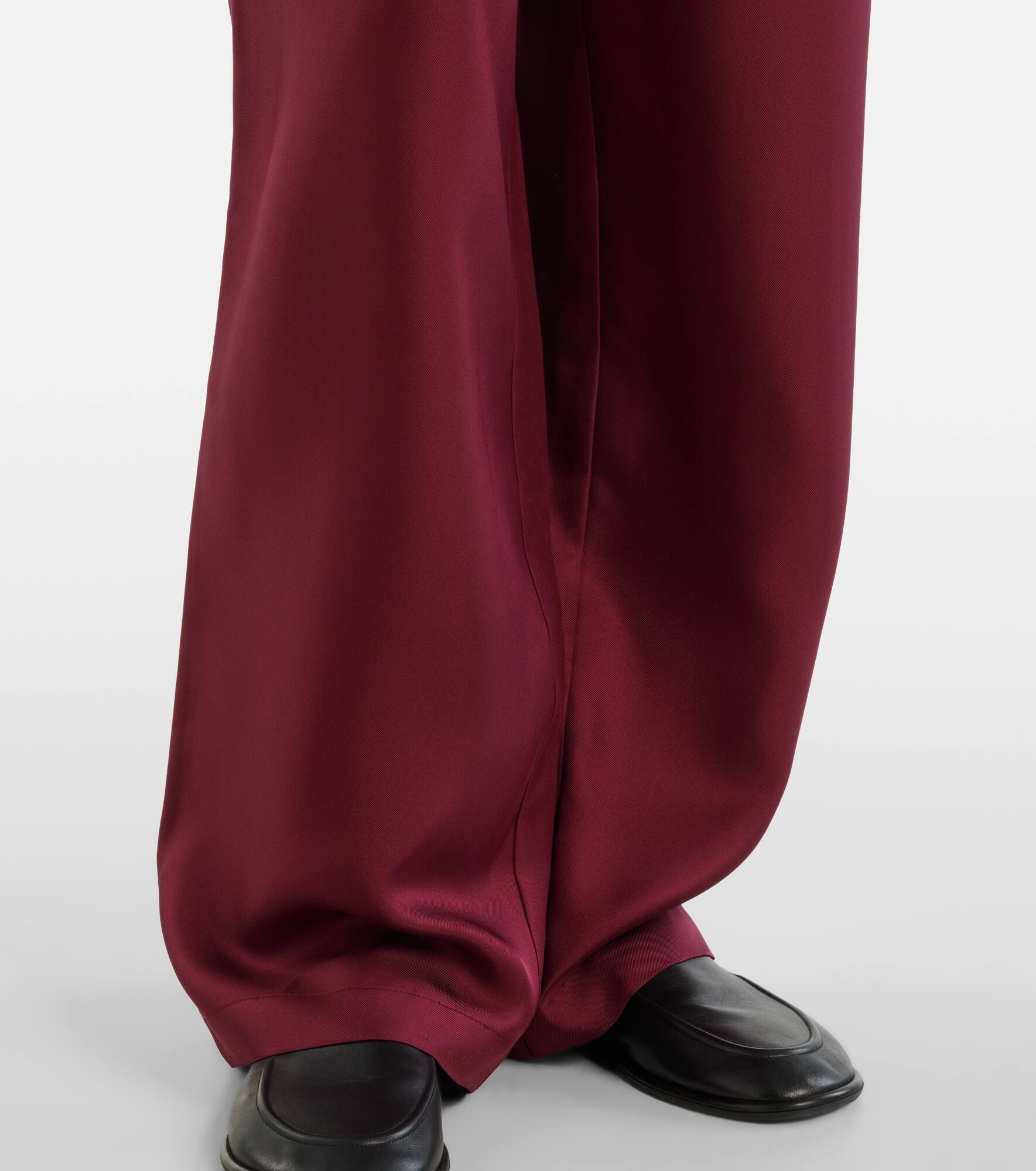 Silk satin wide-leg pants - 5