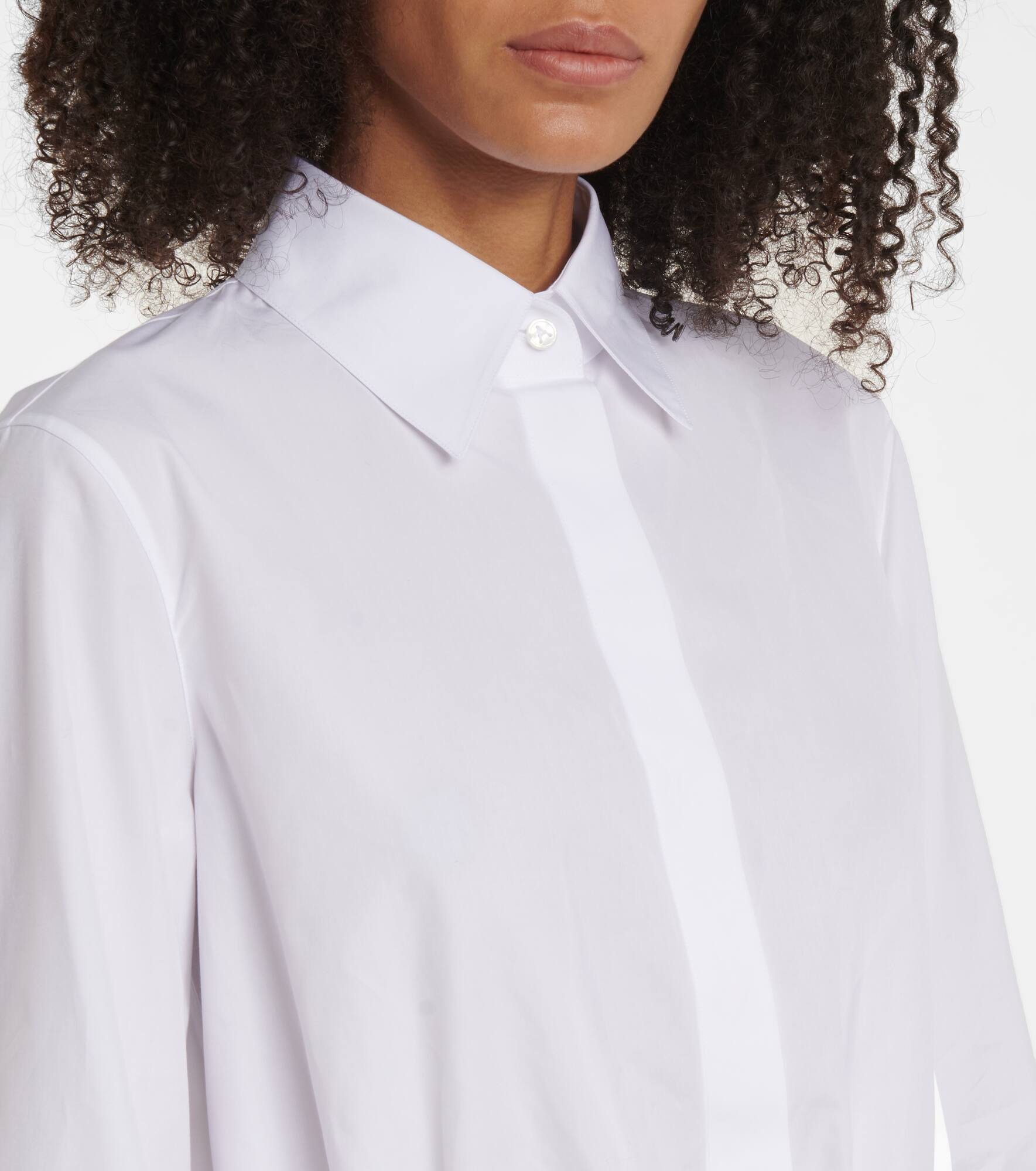 Tiered cutout cotton poplin shirt dress - 4
