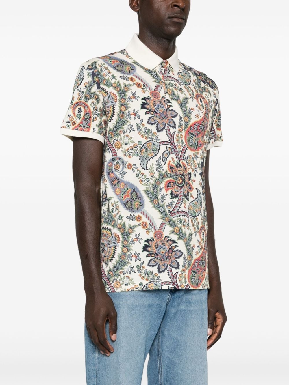 paisley-print polo shirt - 3