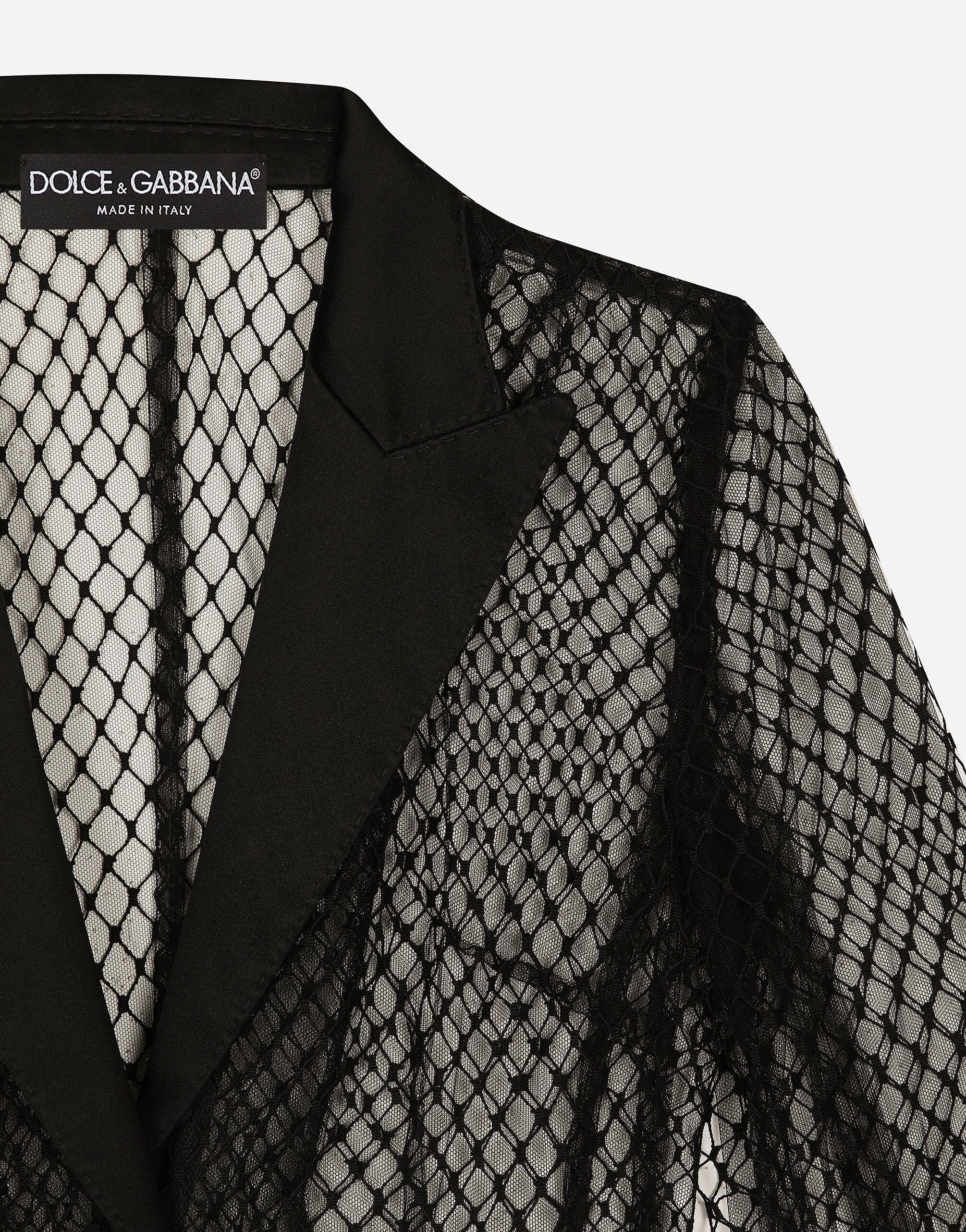 Single-breasted mesh Dolce tuxedo jacket - 7