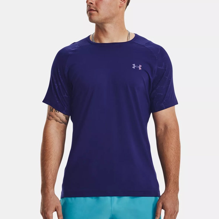Under Armour Rush Emboss Short Sleeve T-Shirt 'Blue' 1376790-468 - 4