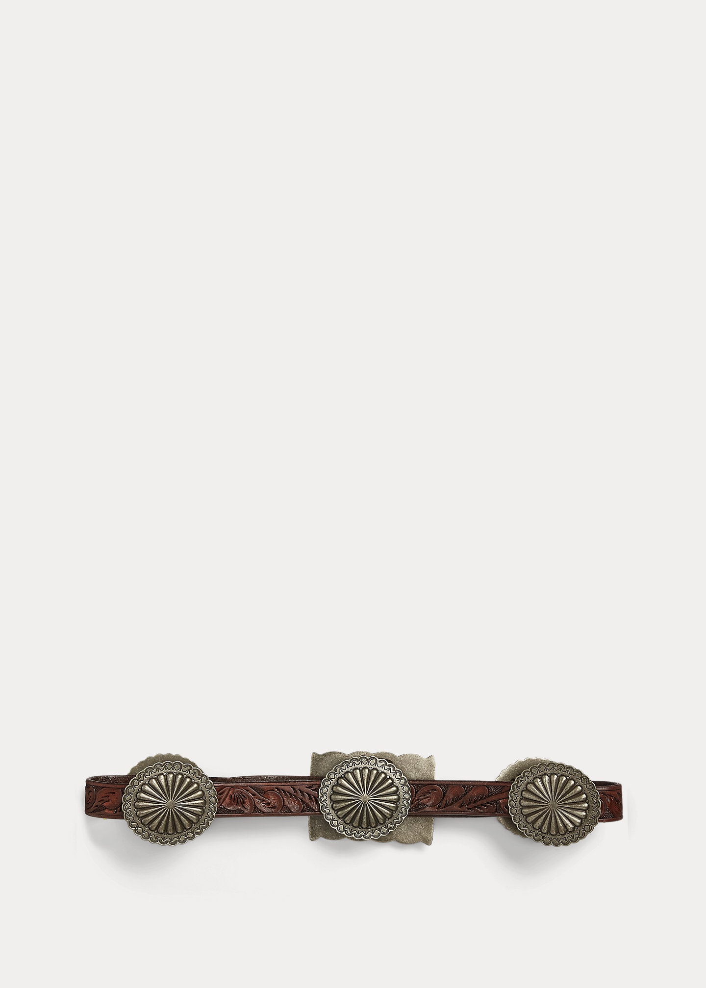 Hand-Tooled Leather Belt - 3