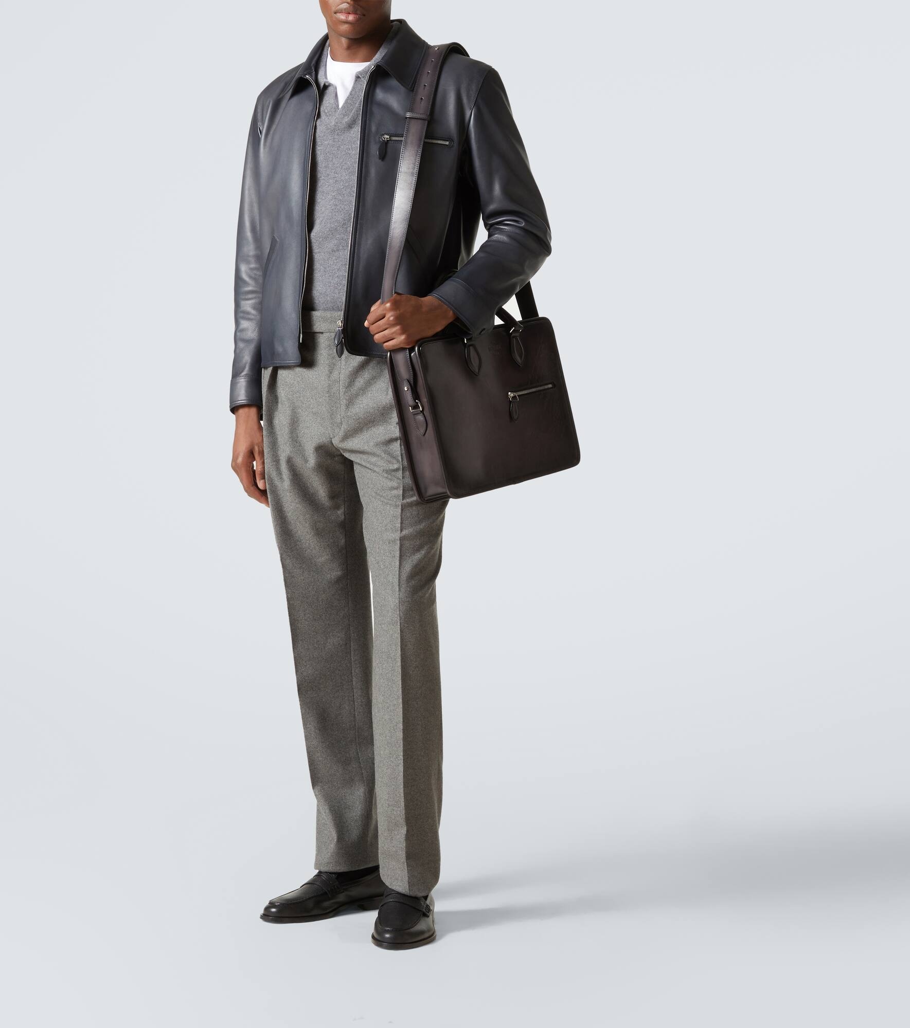 Scritto leather briefcase - 8