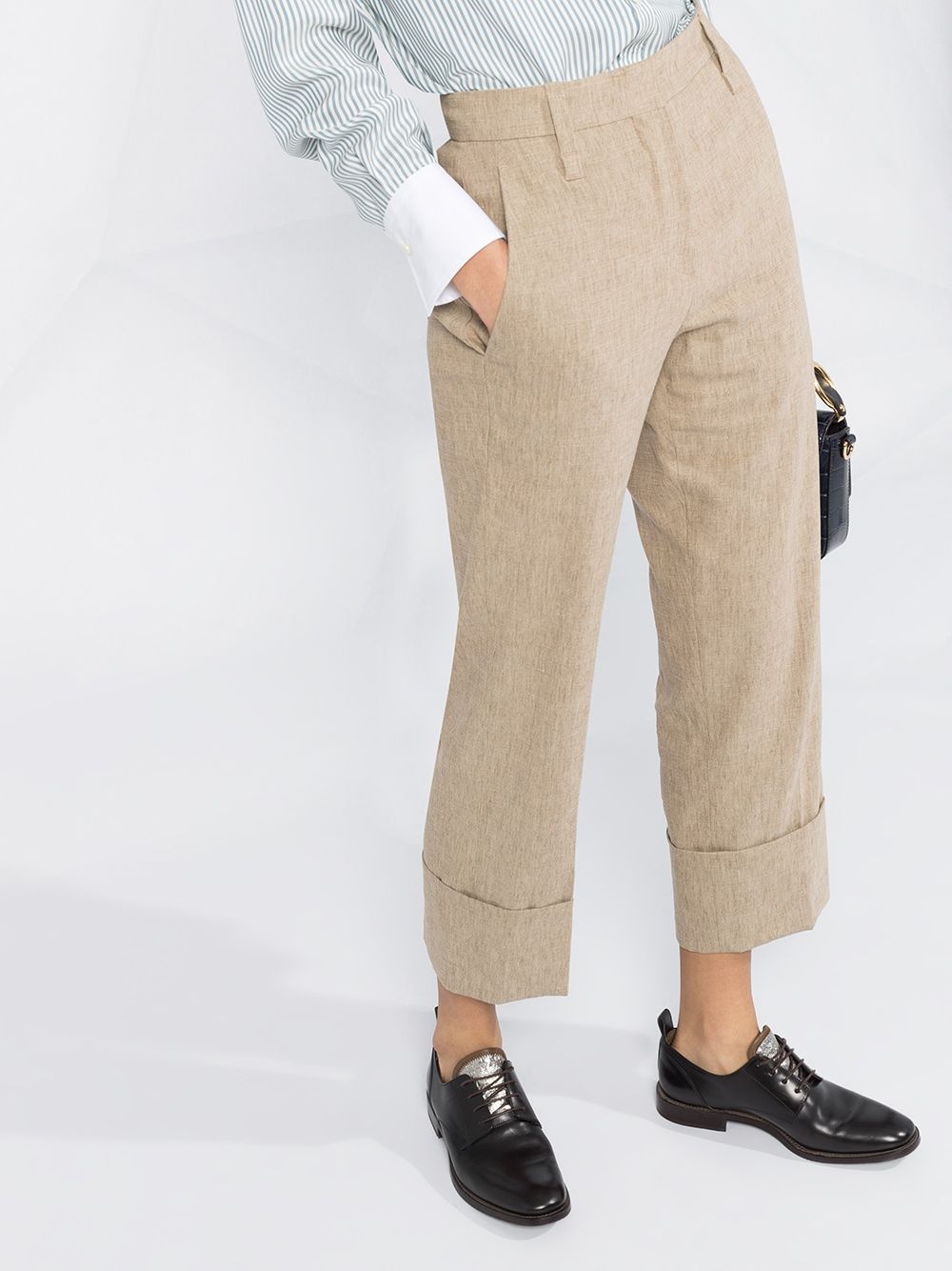 cropped straight leg trousers - 3