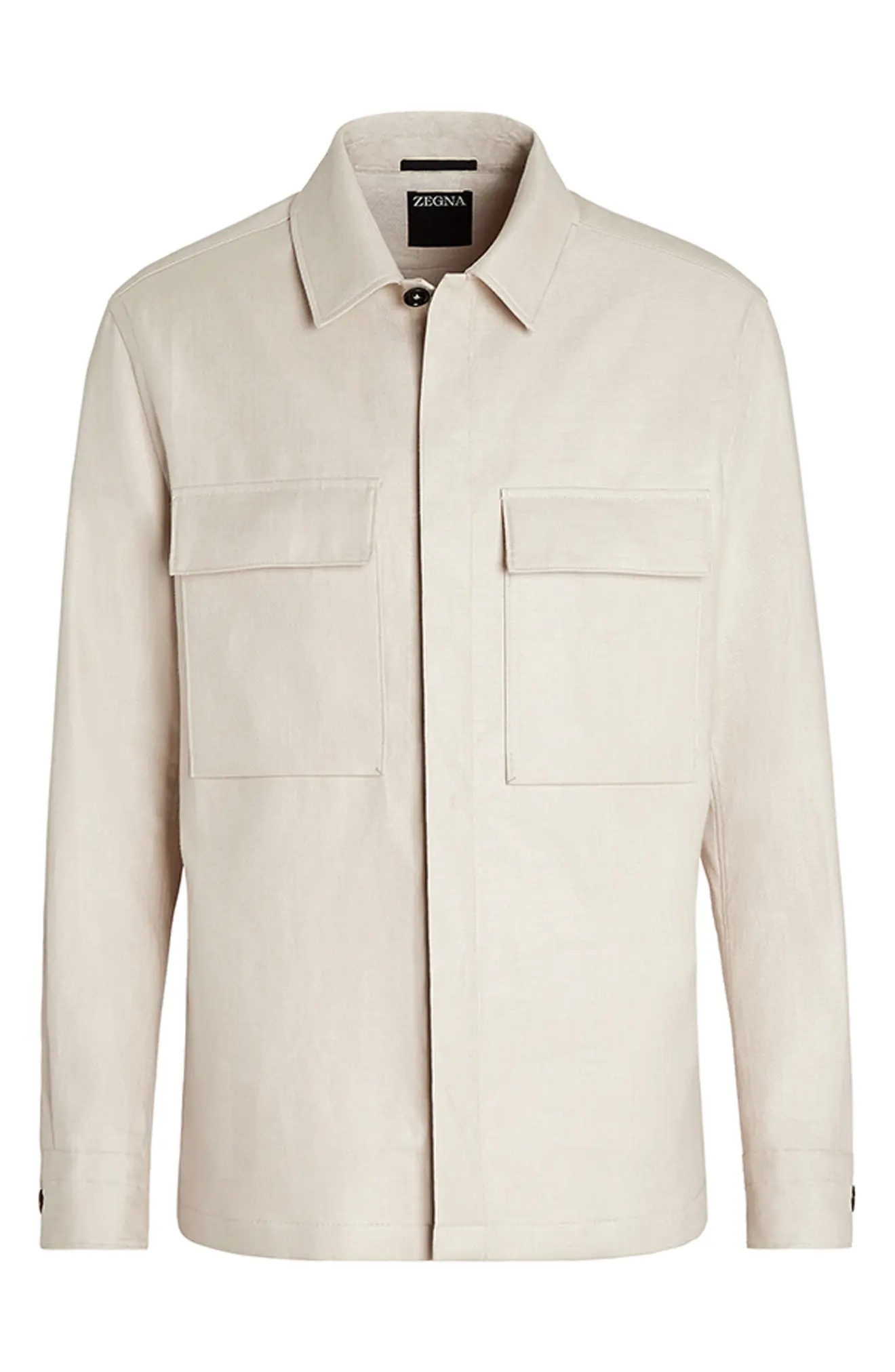 Double Layer Linen Twill Overshirt - 3