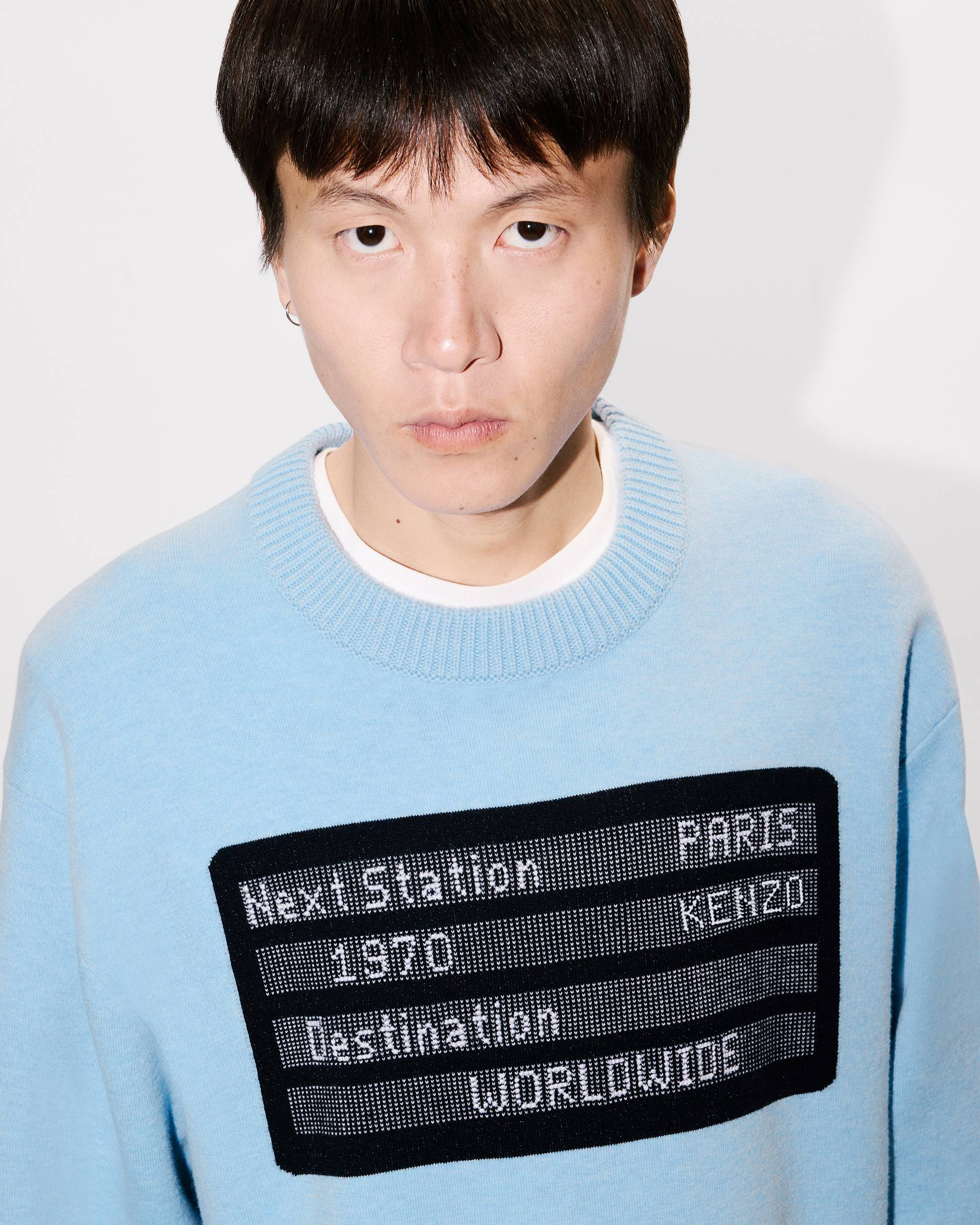 'KENZO City' embroidered jumper in cotton wool - 6