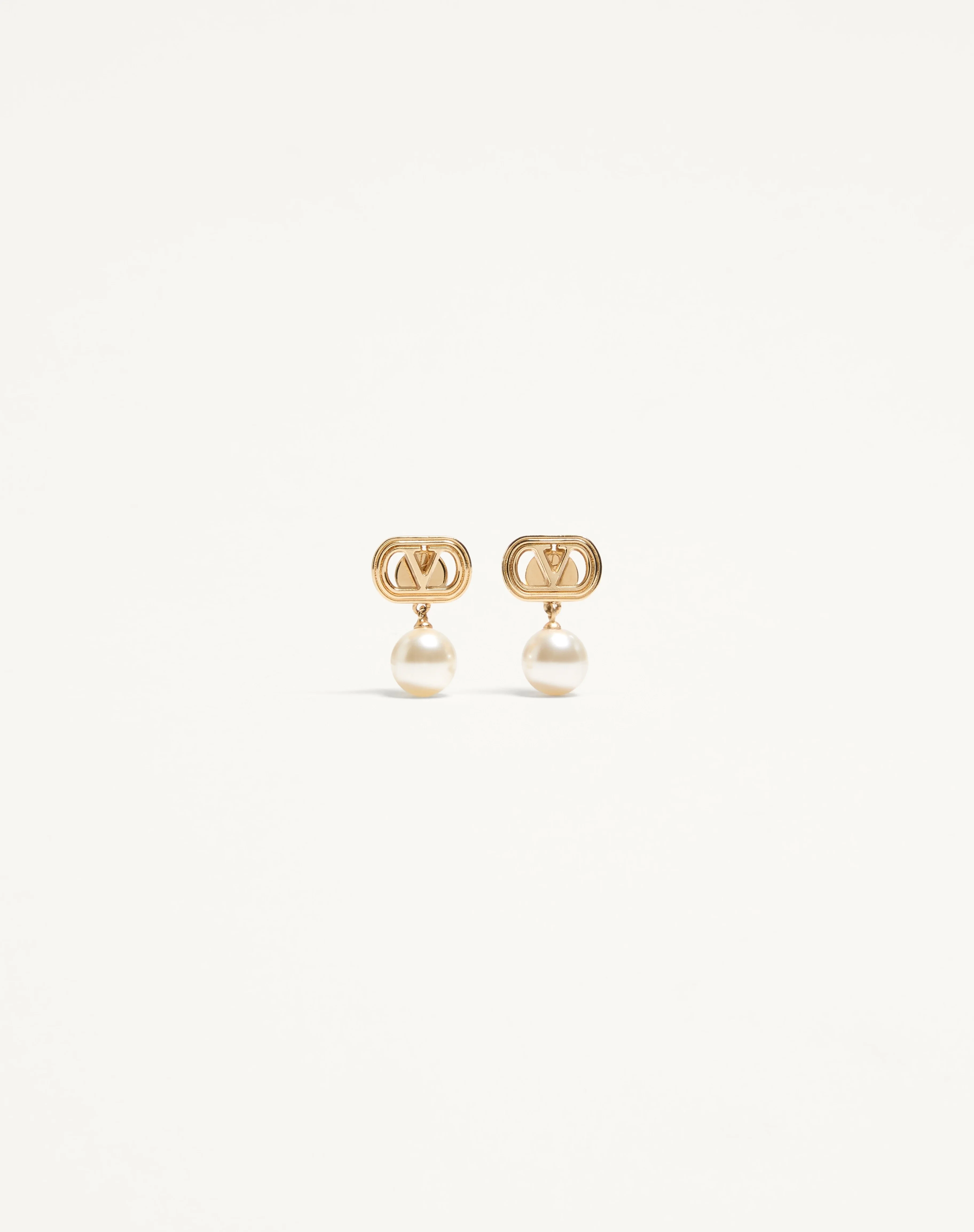 OVALETTE METAL EARRINGS WITH SWAROVSKI® PEARLS - 1