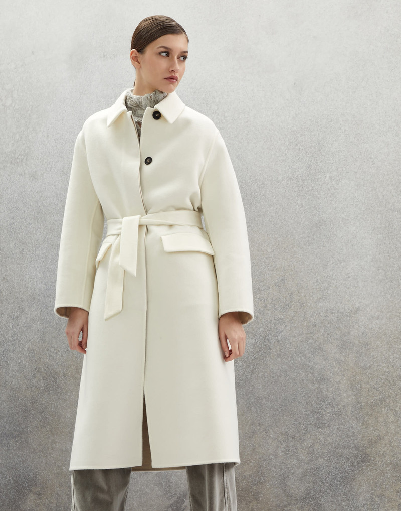 Hand-crafted coat in cashmere double cloth with monili - 1