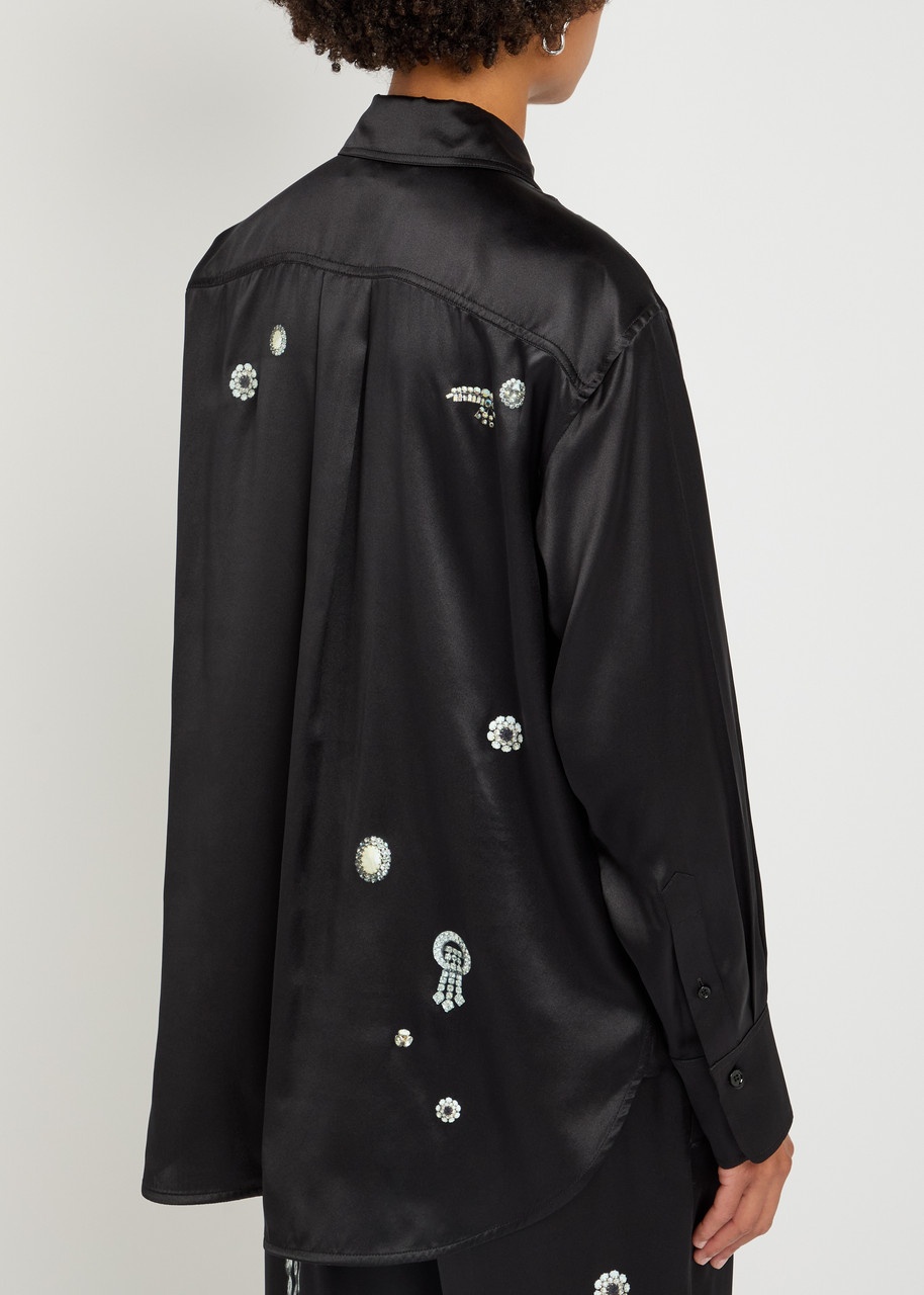 Victoria Beckham Printed Silk Pyjama Shirt - 3