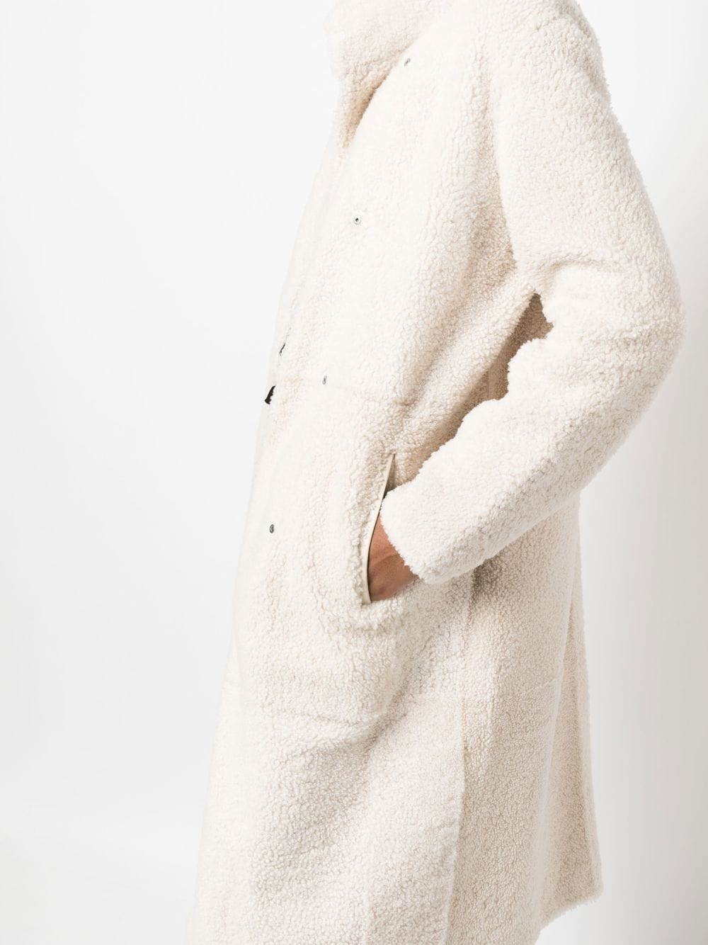 long belted shearling coat - 5