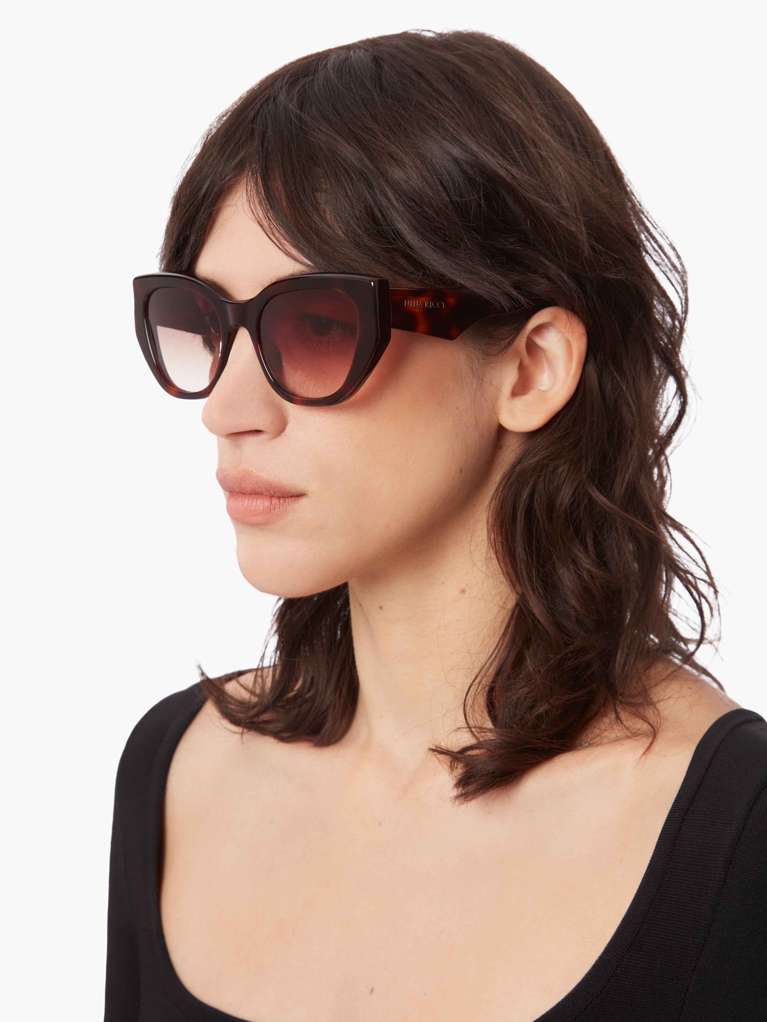 Waves butterfly shiny havana Sunglasses - 3