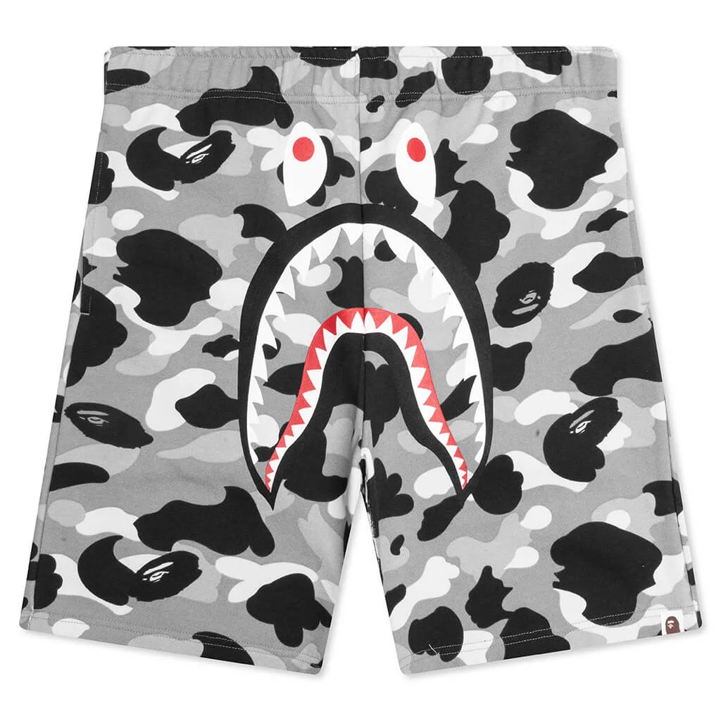 1ST CAMO SHARK REGULAR FIT SWEAT SHORTS - GRAY - 1