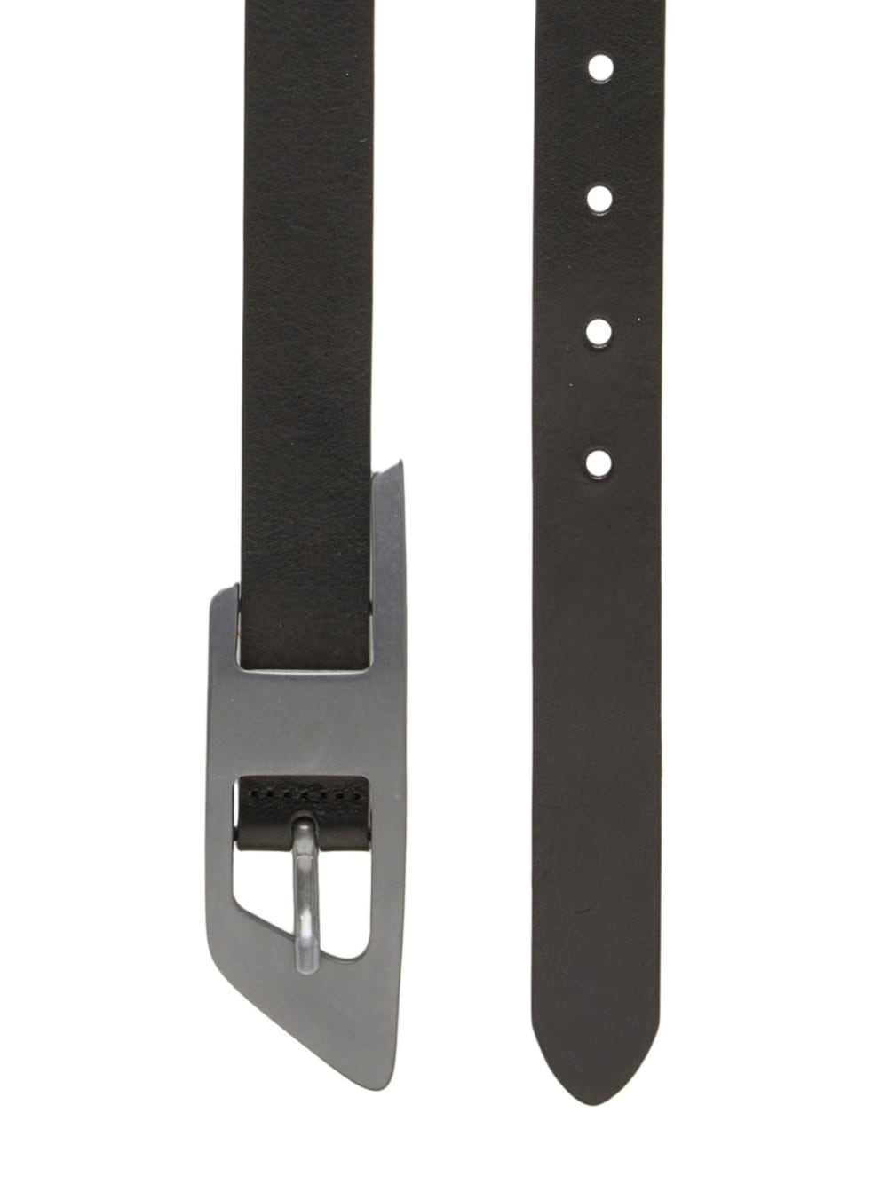 logo-buckle leather belt - 2