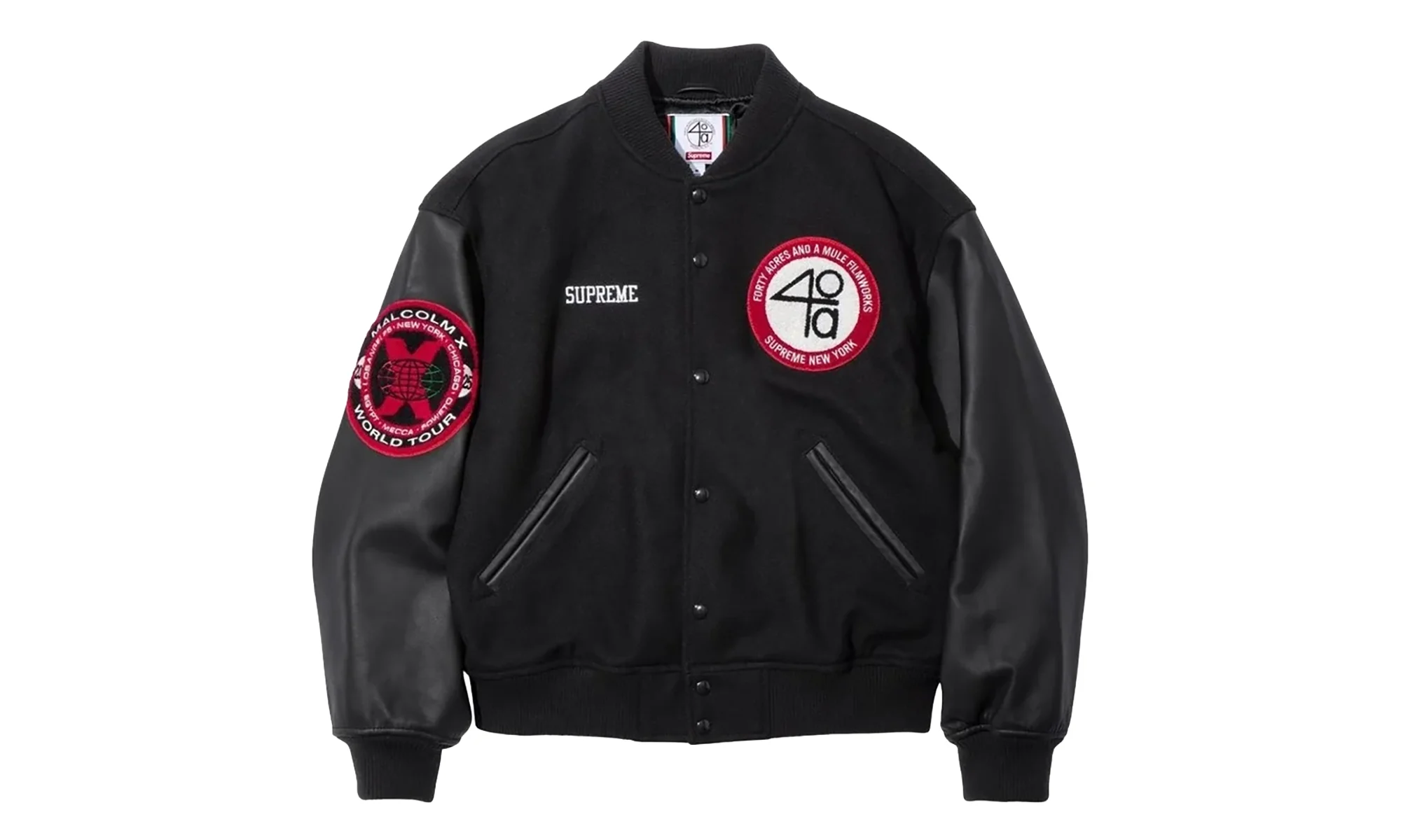 40 Acres Malcolm Varsity Jacket "SS25 - Black" SU27806 - 1