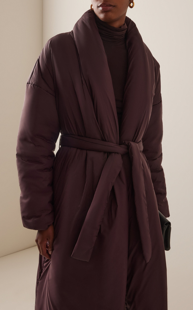 LESET Bo Shawl-Collar Puffer Coat burgundy outlook