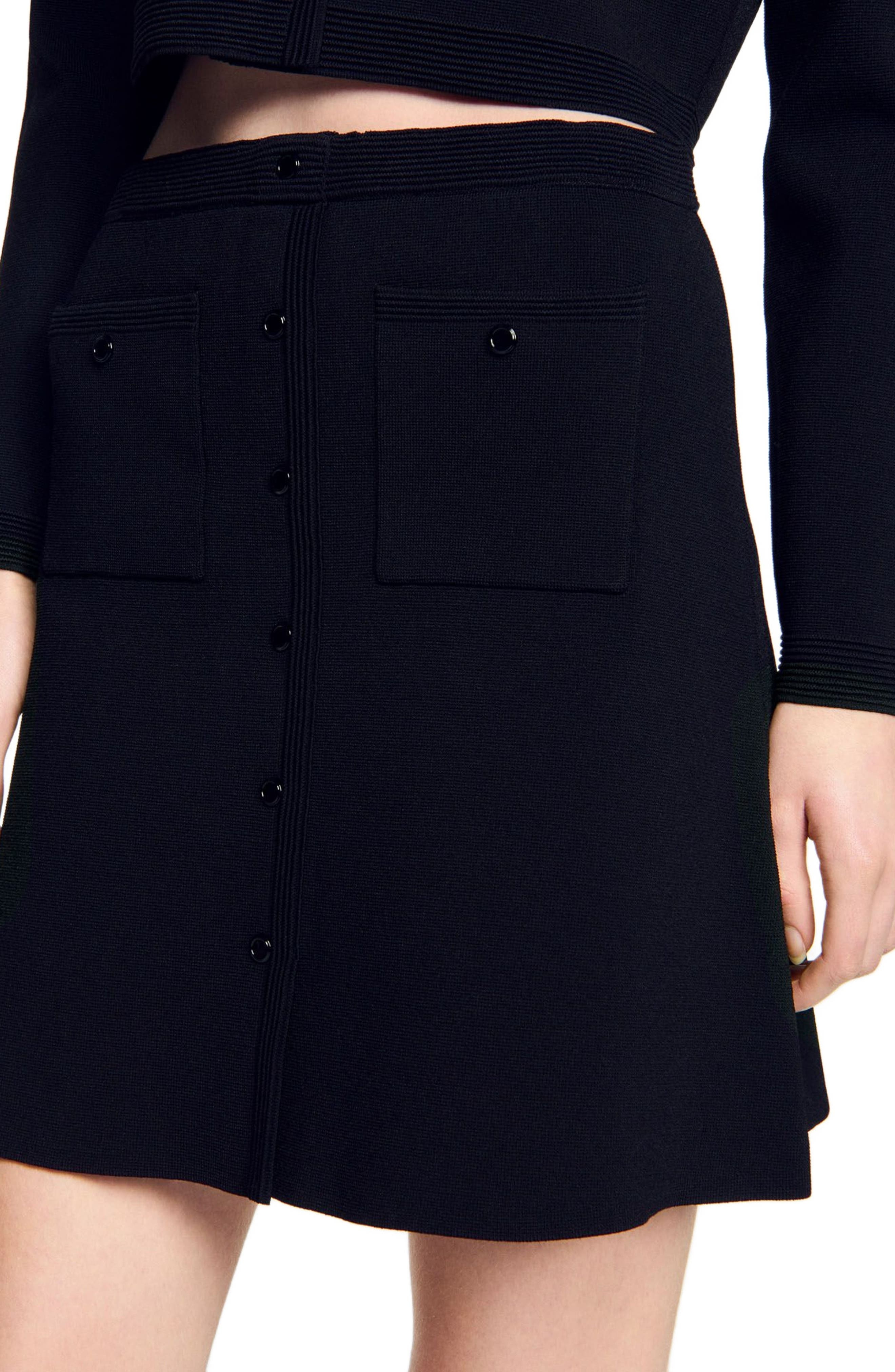 SANDRO Short knit skirt in Black at Nordstrom - 4