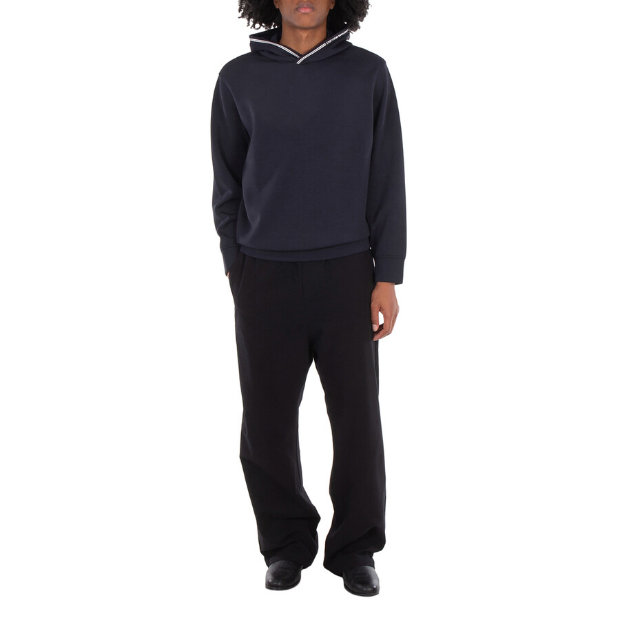 Emporio Armani Logo Rib-Knit Trim Hoodie - 6