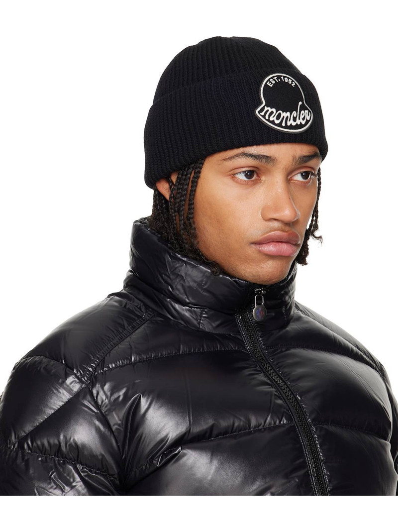 Moncler Black Virgin Wool Beanie outlook
