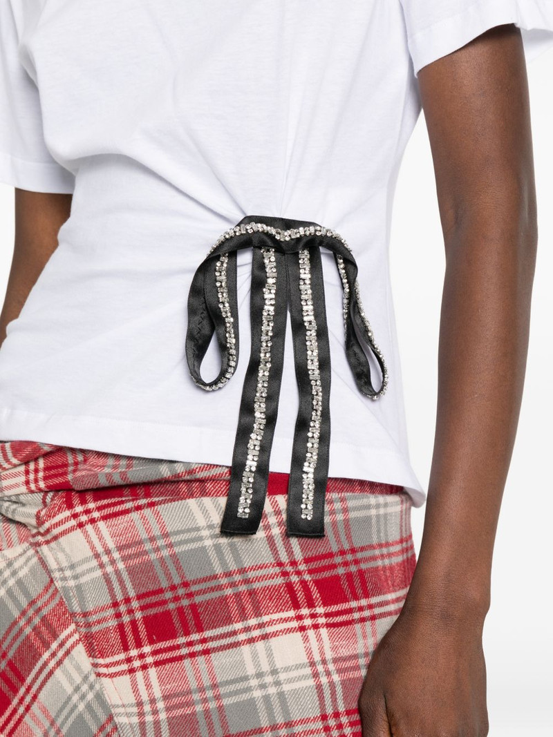 bow-detail crystal-embellished T-shirt 5