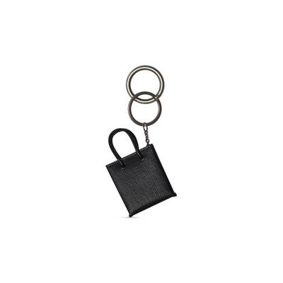 BALENCIAGA Mini Shopping Keychain in Black outlook