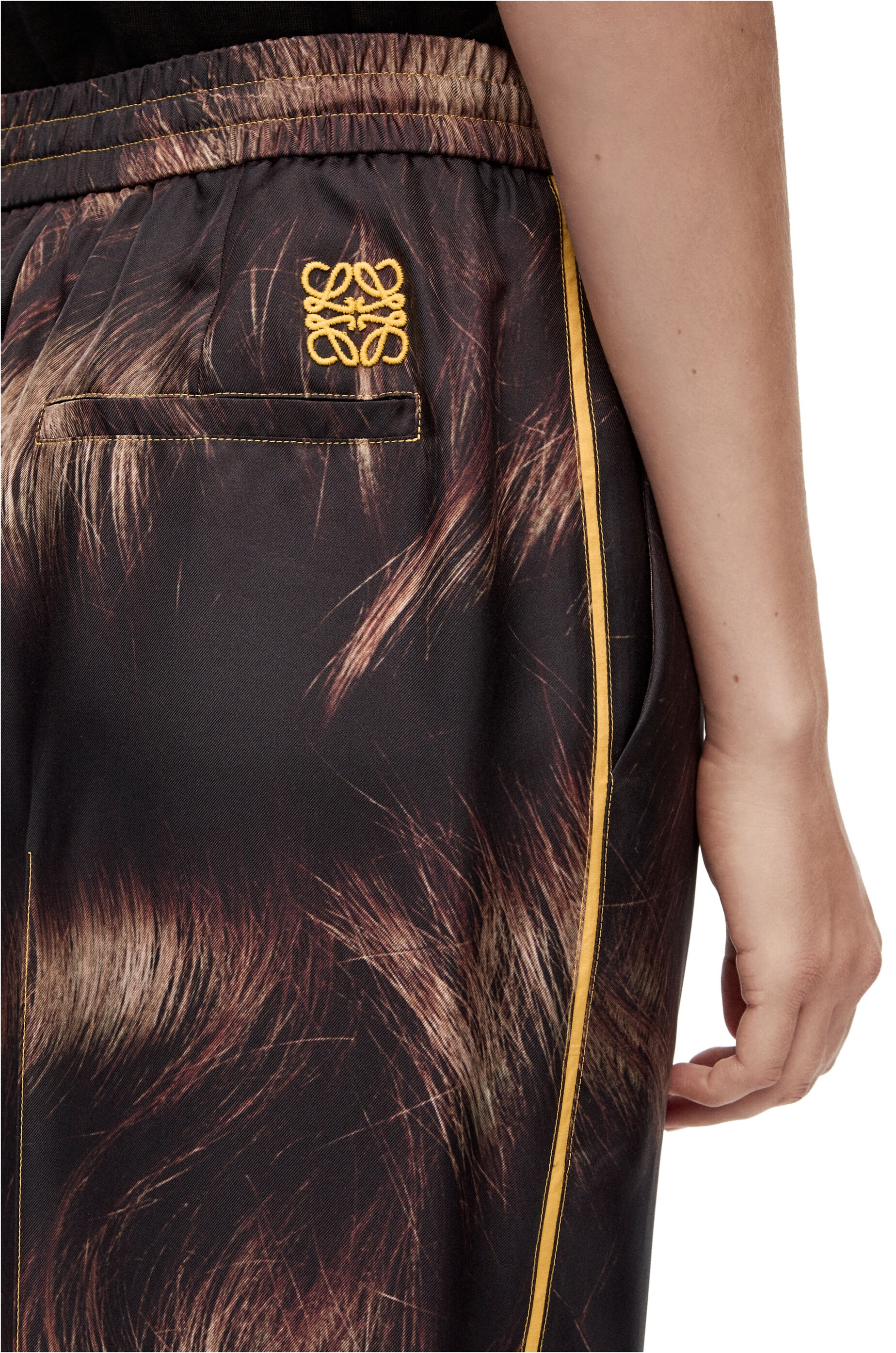 Hair print pyjama trousers in silk - 5