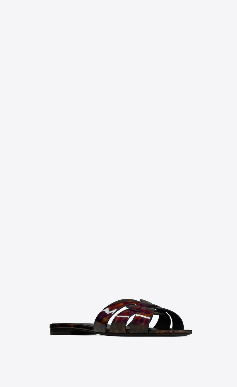 tribute mules in tortoiseshell patent leather 3