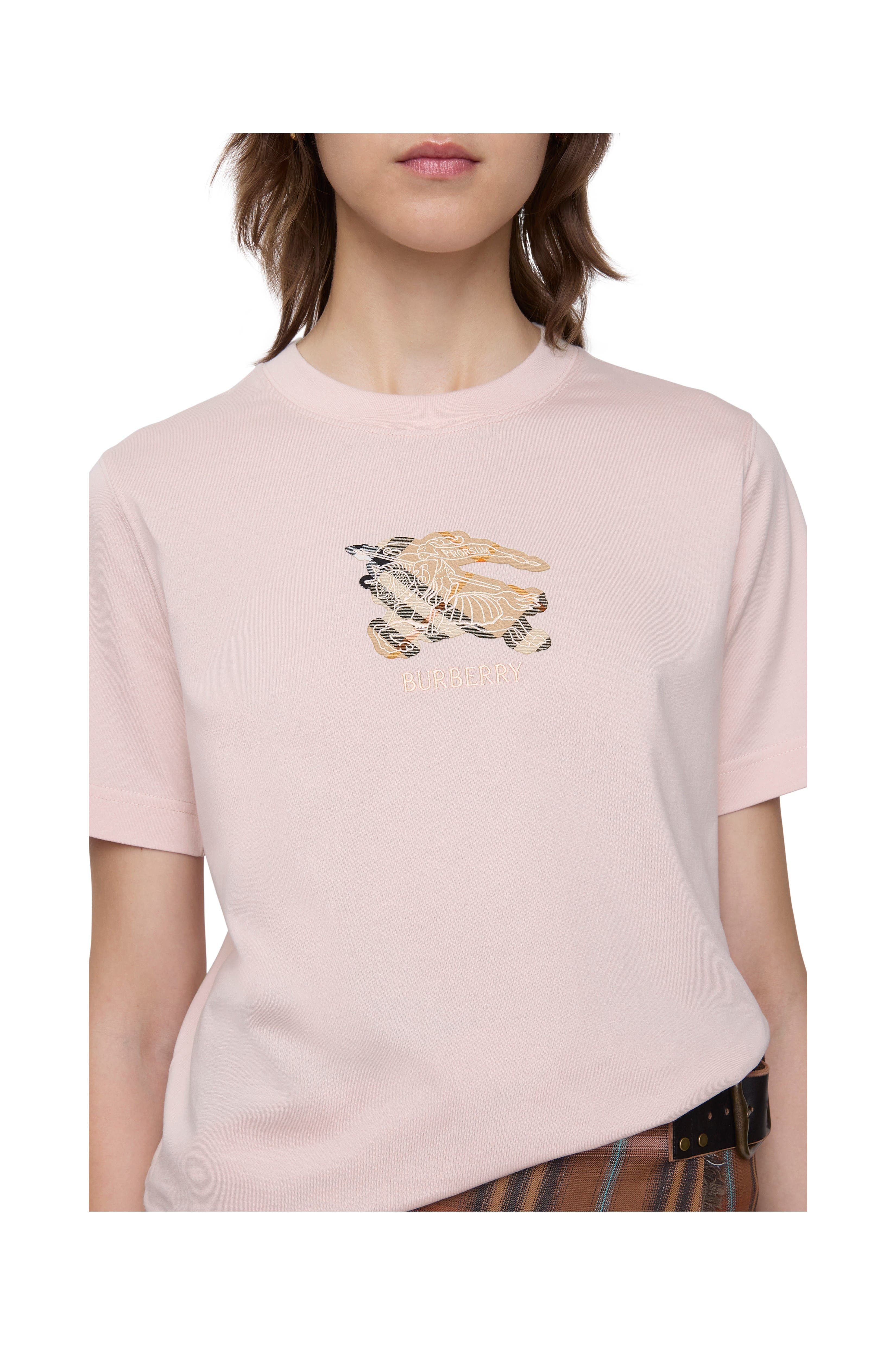 burberry EKD Check Cotton T-shirt in Bouquet Pink at Nordstrom - 3