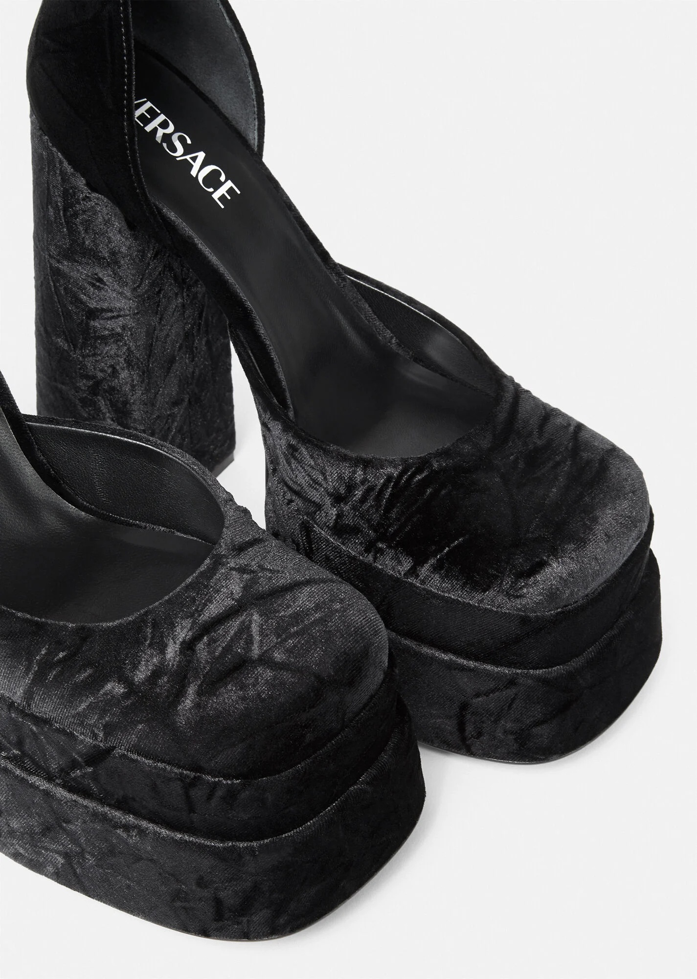 Versace Medusa Aevitas velvet platform pumps