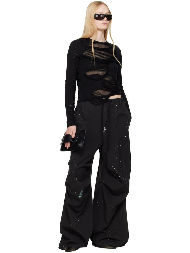 MM6 Maison Margiela Black Slashed Gauge 14 Crewneck Sweater outlook