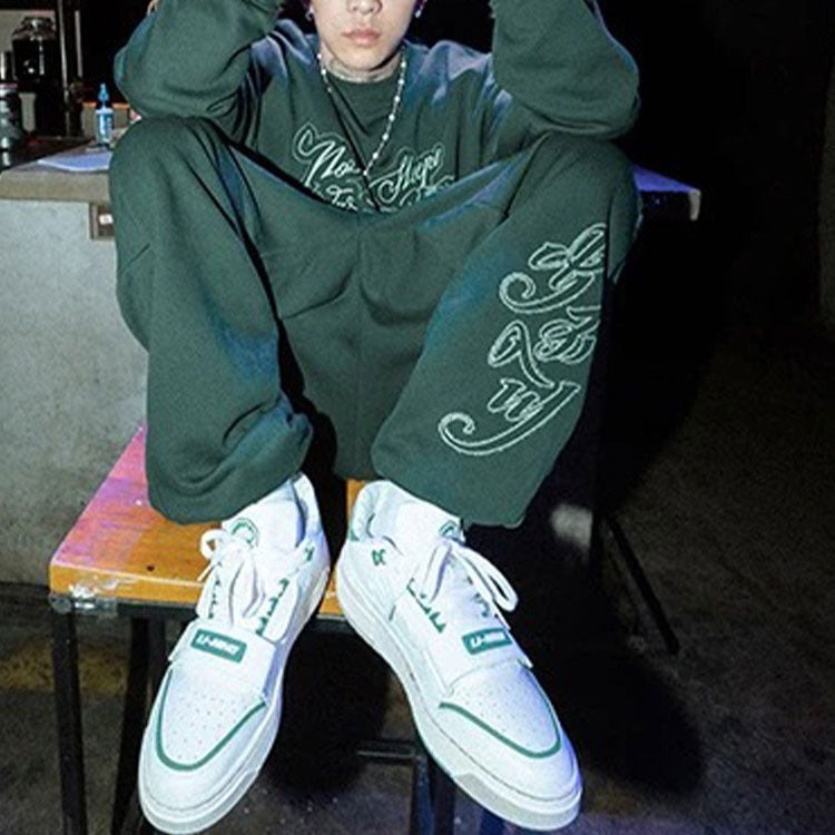 Li-Ning BADFIVE Sports Basketball Series Printing Loose Round Neck Pullover 'Dark Green' AWDRH65-1 - 6
