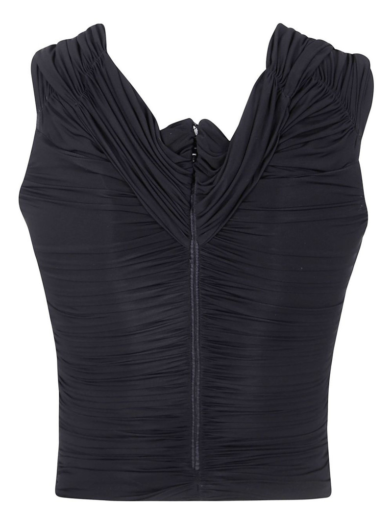 ELISABETTA FRANCHI jewel-detail organza top outlook