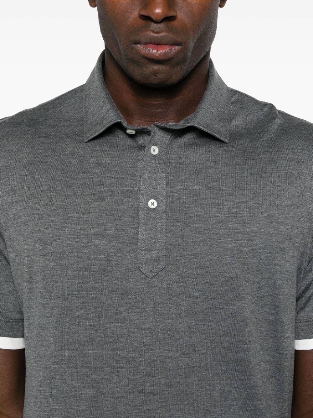 layered-effect polo shirt - 5