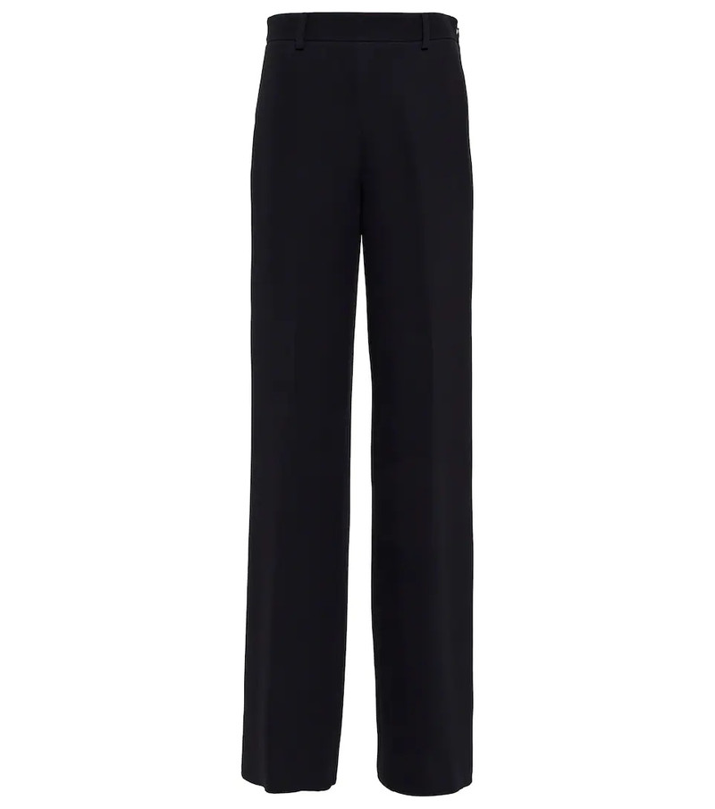 High-rise straight silk pants - 1