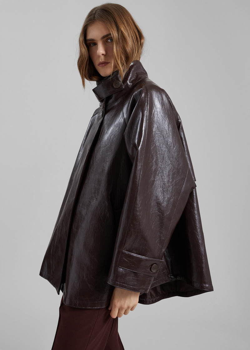 Dalaro Faux Leather Swing Jacket - Burgundy 10