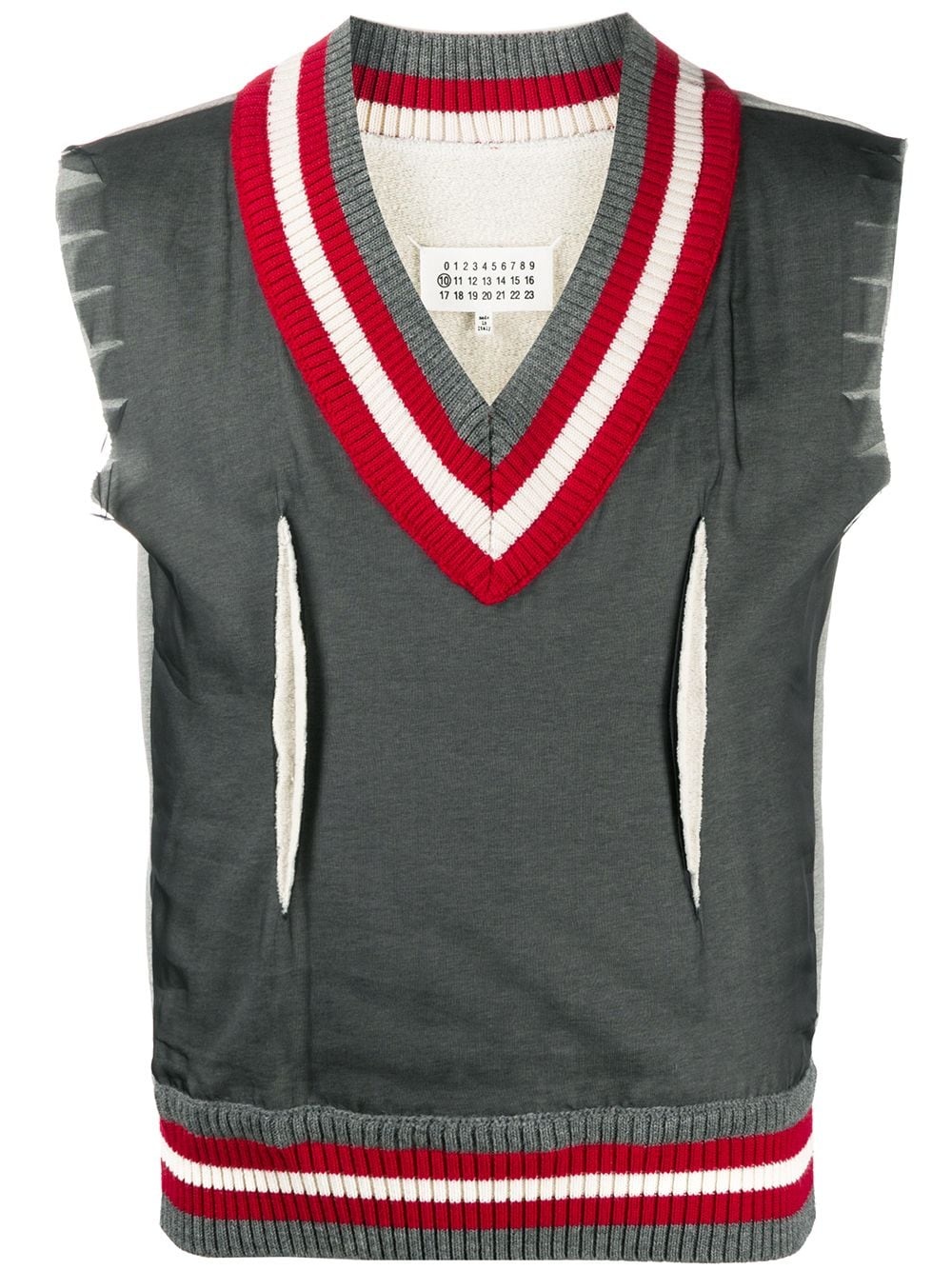 ribbed edge vest jumper - 1