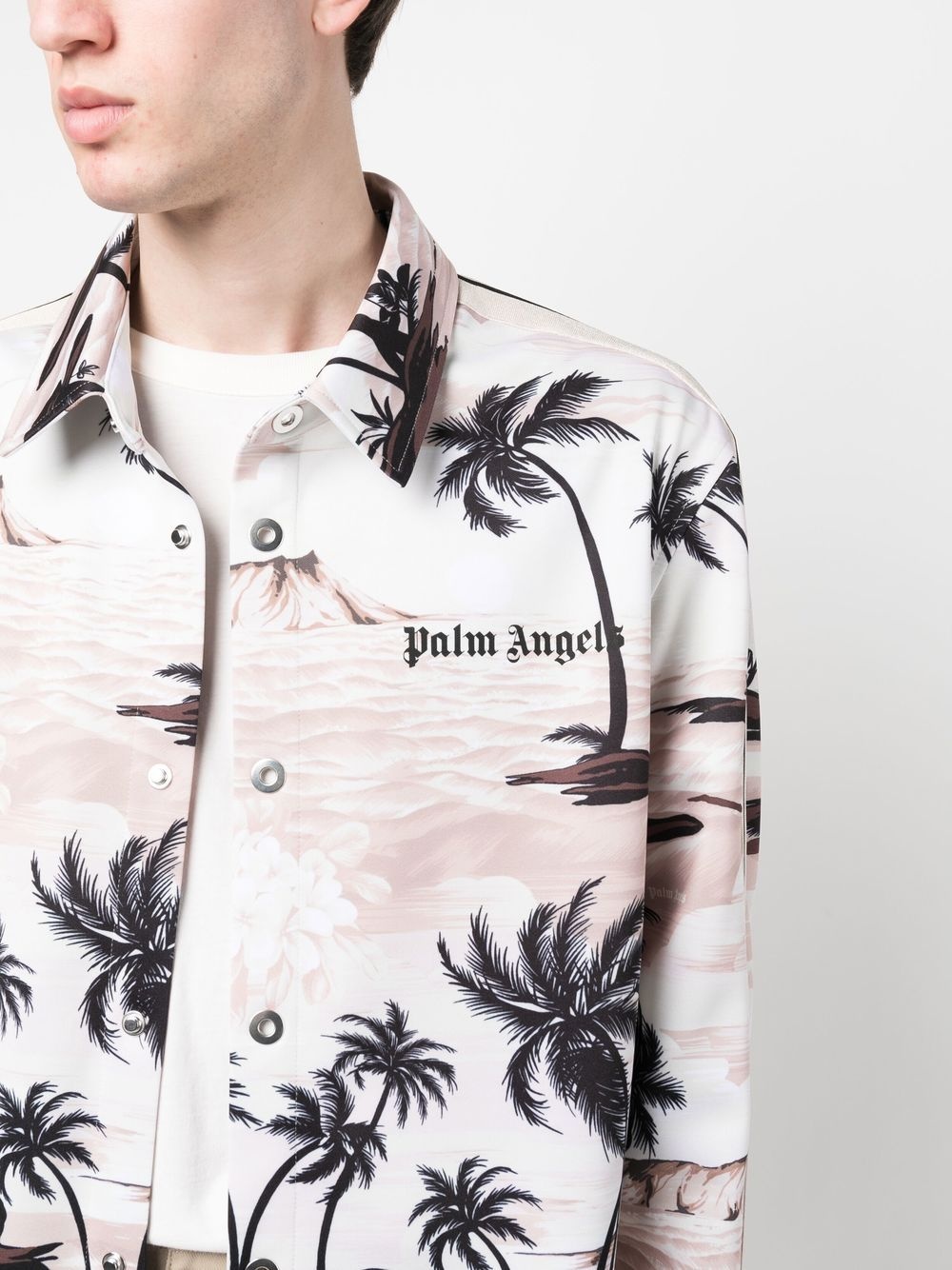 palm-print long-sleeved shirt - 5