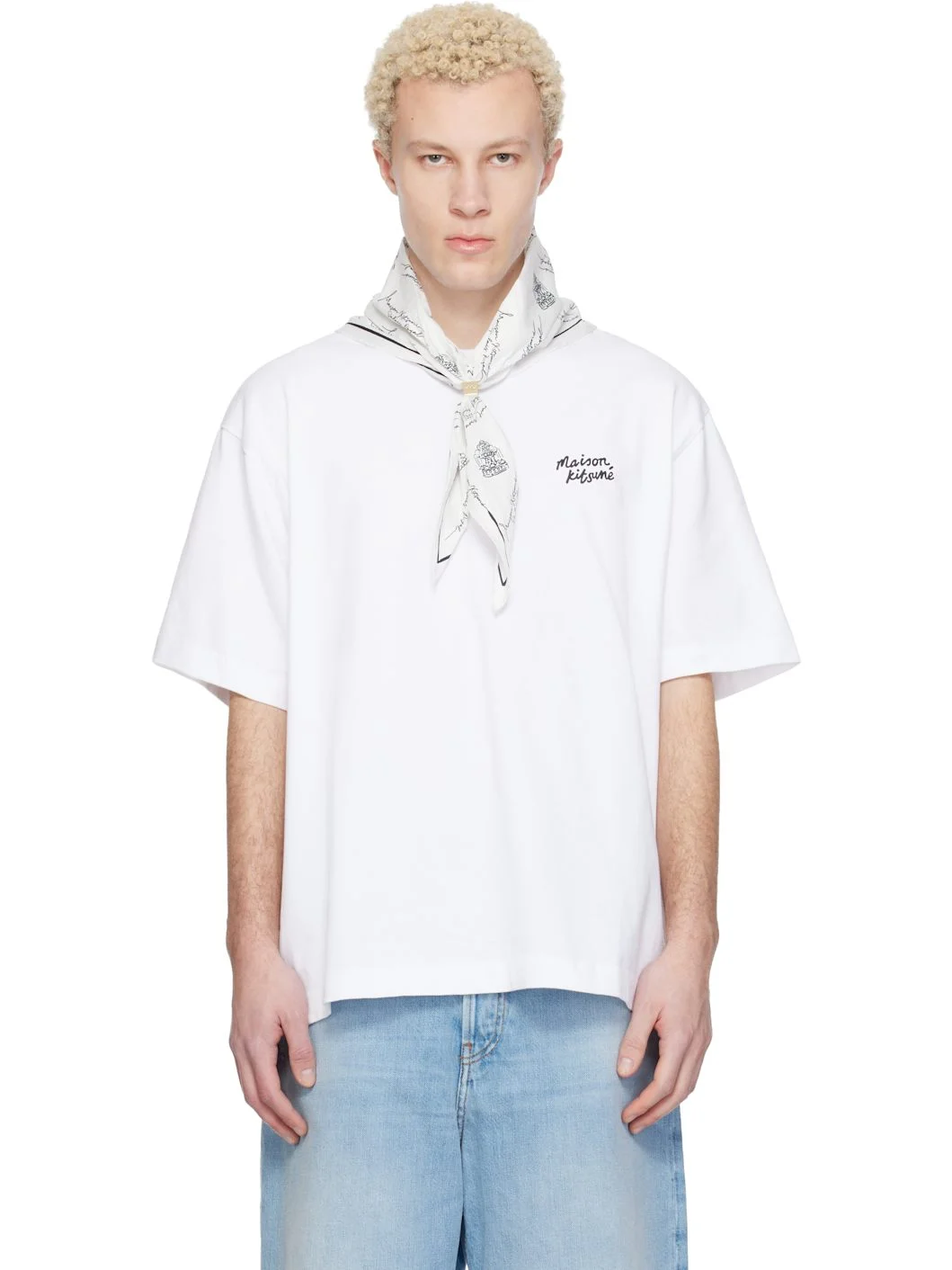 White 'Maison Kitsuné' Handwriting Oversize T-shirt - 1