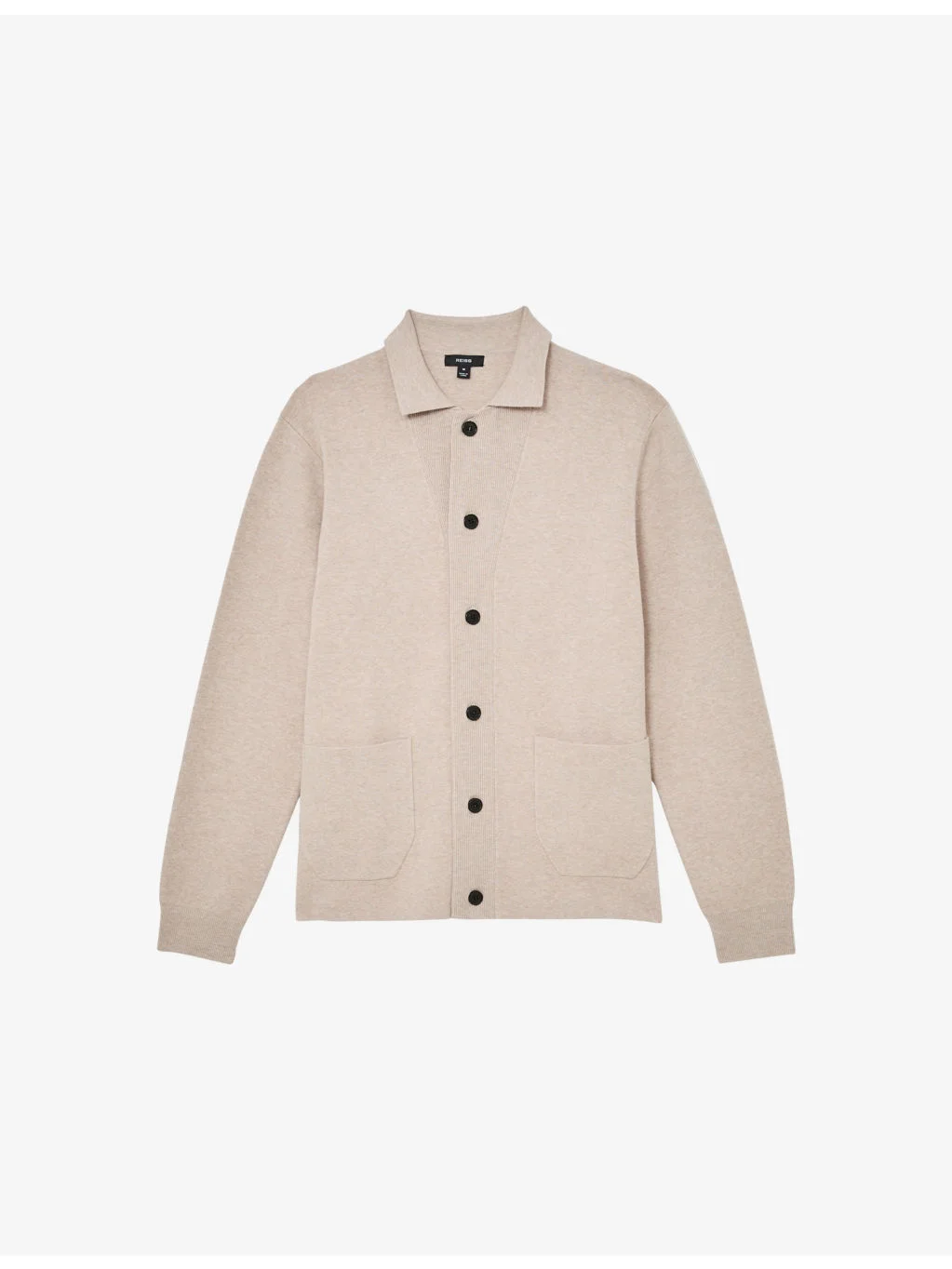 Collared Button-Through Knitted Cardigan - 1