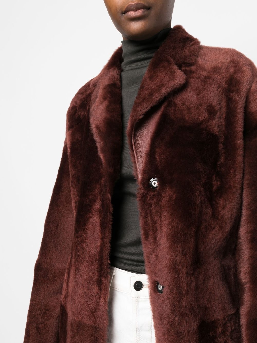 oversized shearling coat - 5
