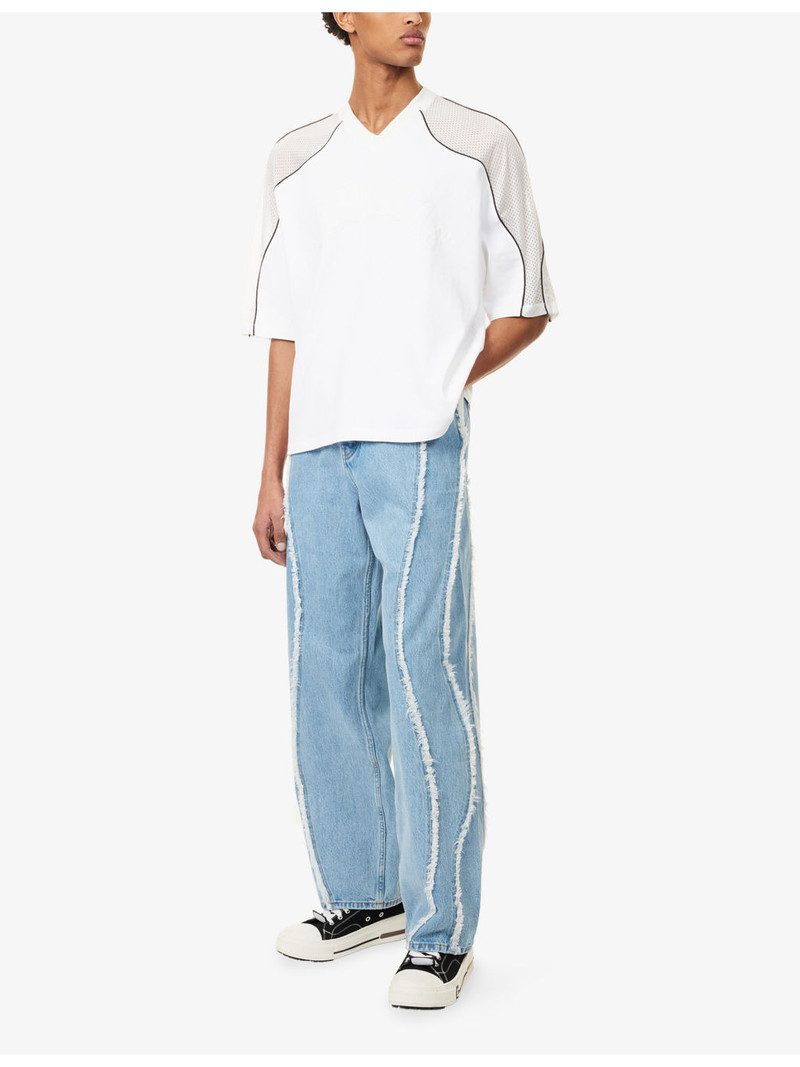 NAHMIAS Ollie Perforated-Sleeve Cotton-Jersey T-Shirt outlook